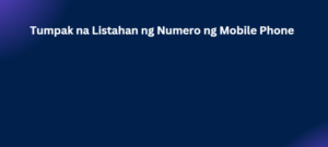 Tumpak na Listahan ng Numero ng Mobile Phone