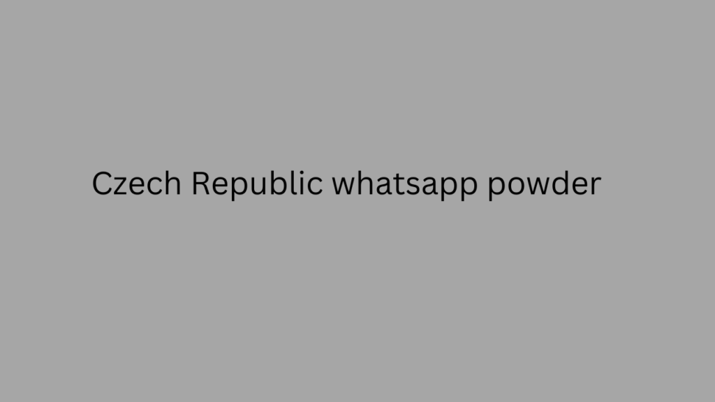 Czech Republic whatsapp powder