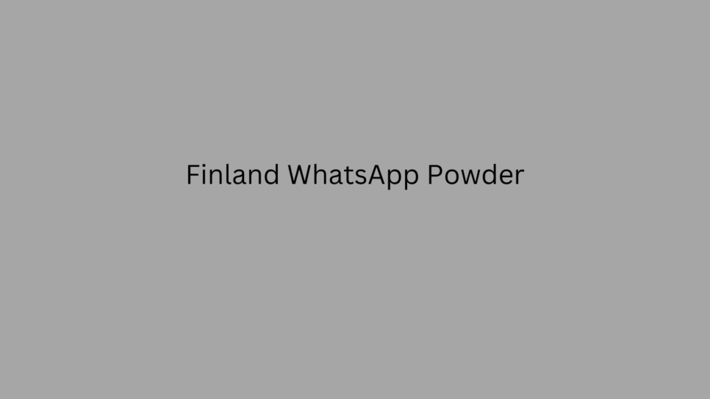 Finland WhatsApp Powder